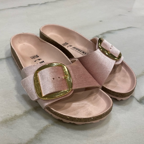 Birkenstock Madrid Big Buckle Sandals size 39 Pink Velvet - Picture 2 of 13